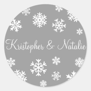 Gepersonaliseerde Snowflakes Envelop Sticker Seal