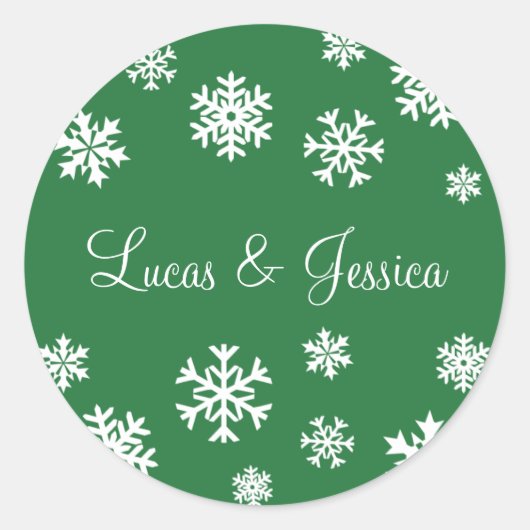 Gepersonaliseerde Snowflakes Envelop Sticker Seal (Voorkant)