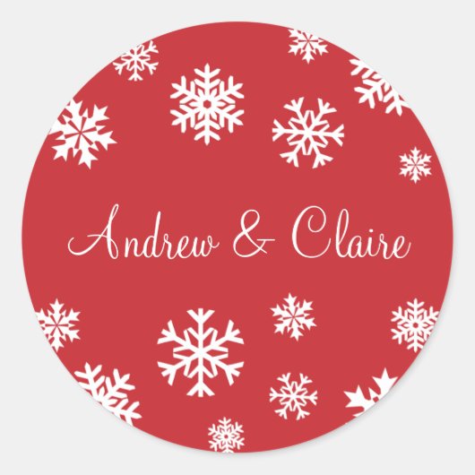 Gepersonaliseerde Snowflakes Envelop Sticker Seal (Voorkant)