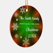 Gepersonaliseerde Snowflakes Kerstkeepomwille Keramisch Ornament (Rechts)