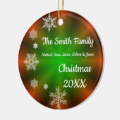 Gepersonaliseerde Snowflakes Kerstkeepomwille Keramisch Ornament (Links)