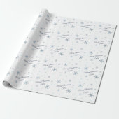 Gepersonaliseerde Snowflakes Merry kerstnaam Cadeaupapier (Uitgerold)