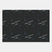 Gepersonaliseerde Snowflakes Merry kerstnaam Inpakpapier Vel (Voorkant 2)