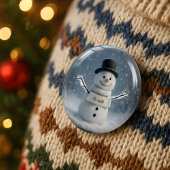 Gepersonaliseerde Snowman Button met aangepaste sj
