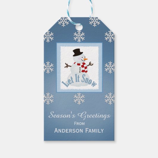 Gepersonaliseerde Snowman Gift Labels Cadeaulabel (Voorkant)