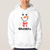 Gepersonaliseerde Snowman "GRANdPA" Matching Famil Hoodie (Voorkant)