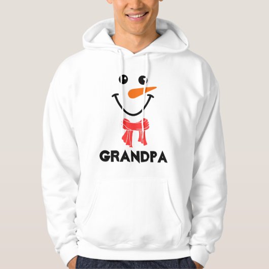 Gepersonaliseerde Snowman "GRANdPA" Matching Famil Hoodie (Voorkant)