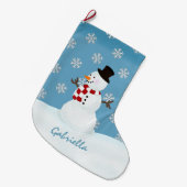 Gepersonaliseerde Snowman-kerstinslag Grote Kerstsok (Voorkant (Hangend))