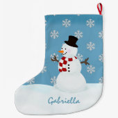 Gepersonaliseerde Snowman-kerstinslag Grote Kerstsok (Achterkant)