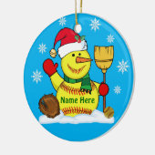 Gepersonaliseerde Snowman-kerstsoftbal-versieringe Keramisch Ornament (Links)