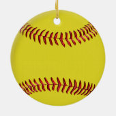 Gepersonaliseerde Snowman-kerstsoftbal-versieringe Keramisch Ornament (Achterkant)