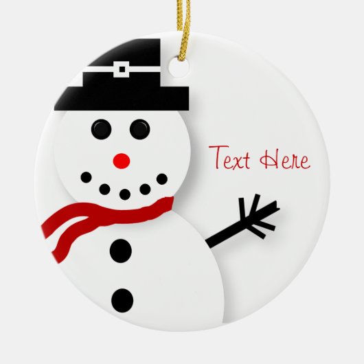 Gepersonaliseerde Snowman-kerstversieringen Keramisch Ornament (Voorkant)