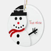 Gepersonaliseerde Snowman-kerstversieringen Keramisch Ornament (Links)