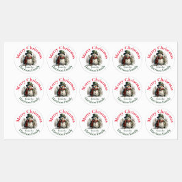 Gepersonaliseerde Snowman kerstwensen Labels