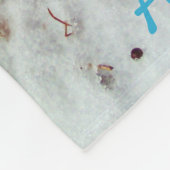 Gepersonaliseerde Snowman met Rainbow Scarf Fleece (Hoek)