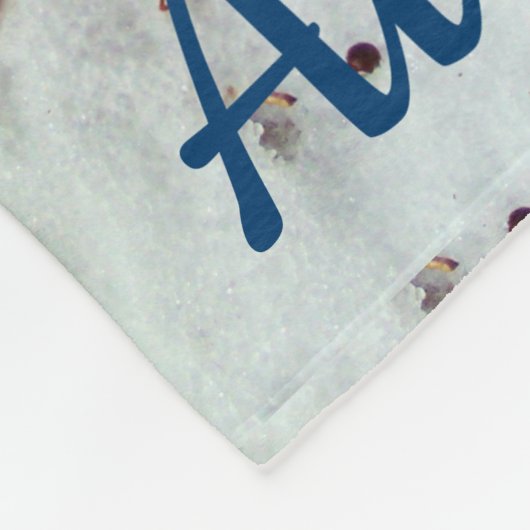 Gepersonaliseerde Snowman met Rainbow Scarf Fleece Deken (Hoek)