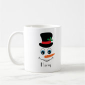Gepersonaliseerde Snowman met Tophat Koffiemok (Links)