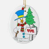 Gepersonaliseerde Snowman Ornament (Rechts)