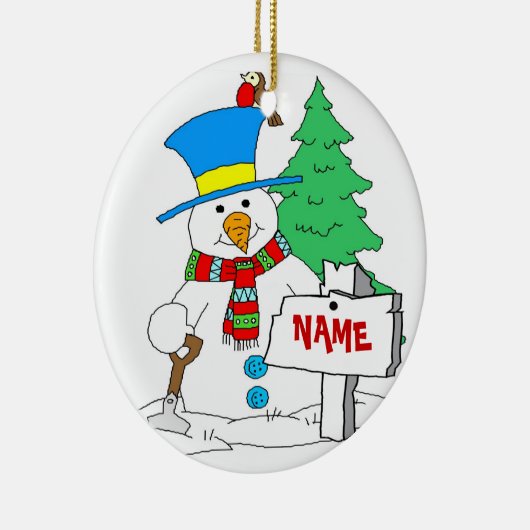 Gepersonaliseerde Snowman Ornament (Rechts)