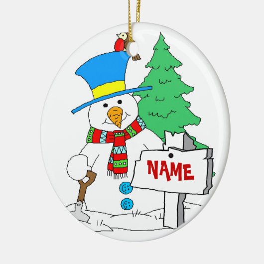 Gepersonaliseerde Snowman Ornament (Links)