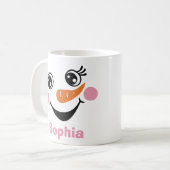 Gepersonaliseerde Snowman Roze Mok met aangepaste (Voorkant links)
