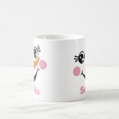 Gepersonaliseerde Snowman Roze Mok met aangepaste (Center)