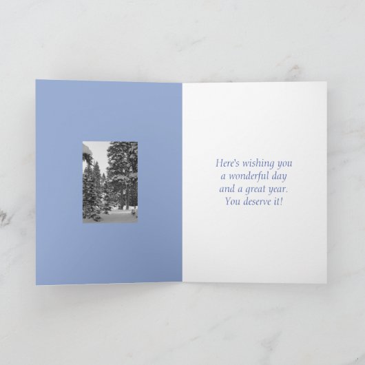 Gepersonaliseerde Snowy Aspens Verjaardag Kaart Sj (Binnen)