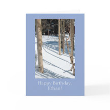 Gepersonaliseerde Snowy Aspens Verjaardag Kaart Sj