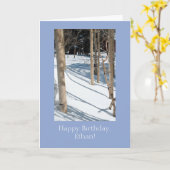 Gepersonaliseerde Snowy Aspens Verjaardag Kaart Sj (Gele Bloem)