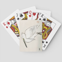 Gepersonaliseerde Snowy Egret White Bird Pokerkaarten