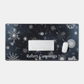 Gepersonaliseerde Snowy Evening Computer Desk Mat (Keyboard & Muis)