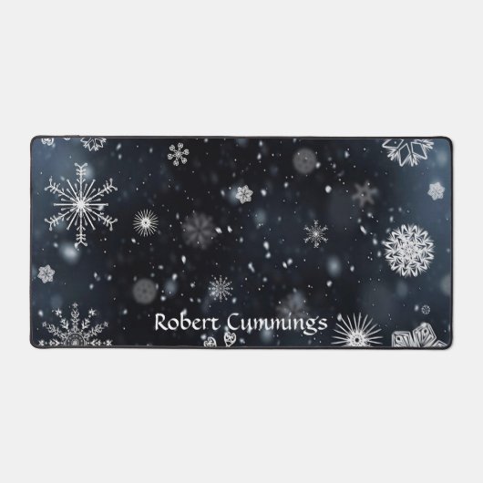 Gepersonaliseerde Snowy Evening Computer Desk Mat (Voorkant)