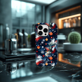 Gepersonaliseerde Snowy Nights Kerstmis Case-Mate iPhone 14 Pro Hoesje