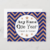 Gepersonaliseerde Sober Jubileum Kaart (Voorkant / Achterkant)