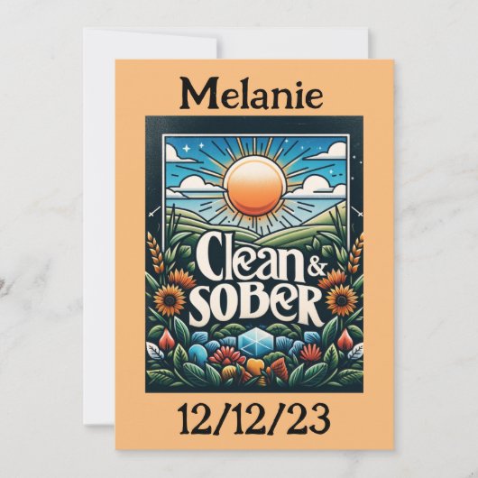 Gepersonaliseerde Sober Jubileum Kaart (Voorkant)