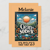 Gepersonaliseerde Sober Jubileum Kaart (Voorkant / Achterkant)