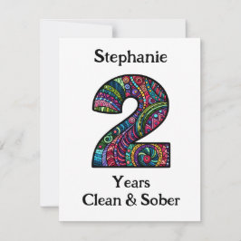 Gepersonaliseerde Sober Jubileum Kaart 2 jaar