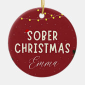 Gepersonaliseerde sobere keramisch ornament (Voorkant)