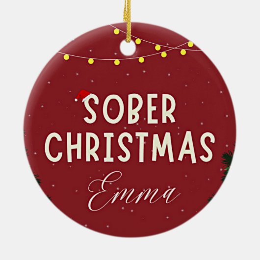 Gepersonaliseerde sobere keramisch ornament (Achterkant)