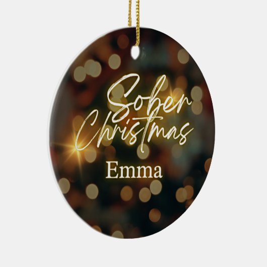 Gepersonaliseerde sobere kerst keramisch ornament (Rechts)