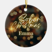 Gepersonaliseerde sobere kerst keramisch ornament (Voorkant)