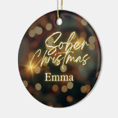 Gepersonaliseerde sobere kerst keramisch ornament (Links)