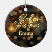 Gepersonaliseerde sobere kerst keramisch ornament (Achterkant)