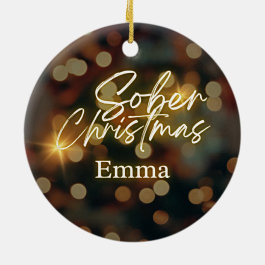 Gepersonaliseerde sobere kerst keramisch ornament (Achterkant)