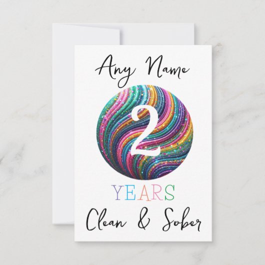 Gepersonaliseerde soberheid sober verjaardagsfeest (Voorkant)