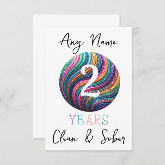 Gepersonaliseerde soberheid sober verjaardagsfeest (Voorkant / Achterkant)