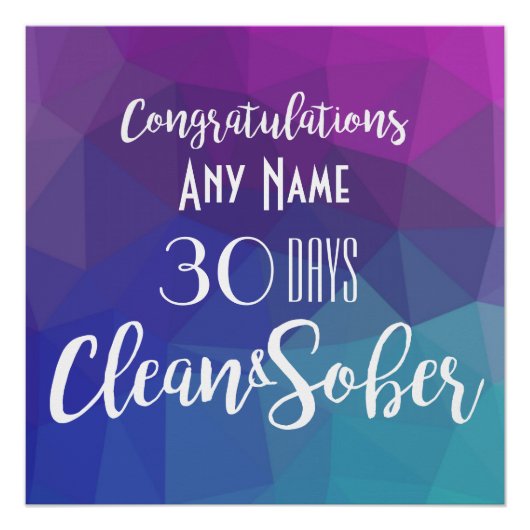 Gepersonaliseerde Sobriety Jubileum Verjaardag Pos Perfect Poster (Voorkant)