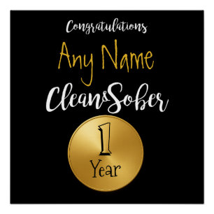 Gepersonaliseerde Sobriety Jubileum Verjaardag Pos Perfect Poster