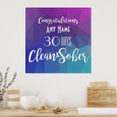 Gepersonaliseerde Sobriety Jubileum Verjaardag Pos Poster (Keuken)