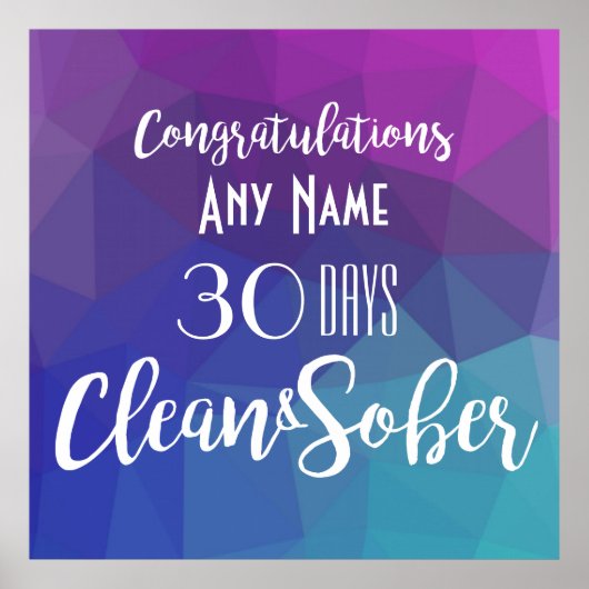 Gepersonaliseerde Sobriety Jubileum Verjaardag Pos Poster (Voorkant)